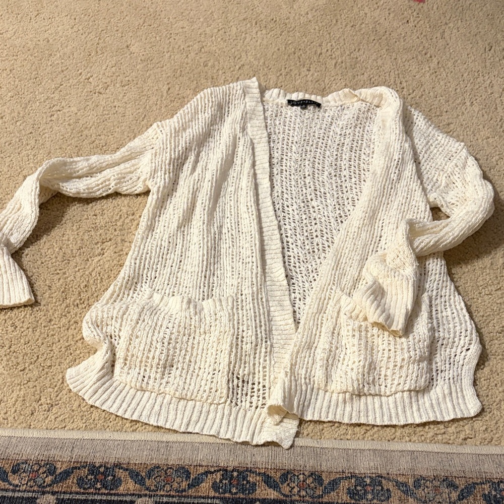 Chic Open-Front Cream Cardigan